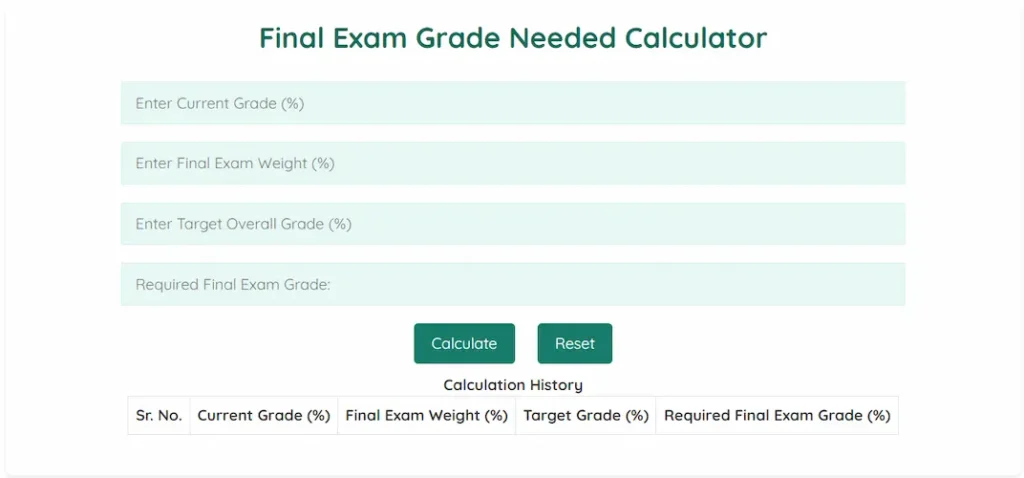 Tool 1: Final Test Grade Finder